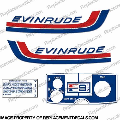 Evinrude 1972 9.5hp Decals INCR10Aug2021