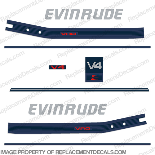 1987-88 Evinrude 25 HP Electric Start Outboard Repro 10 Piece Marine Vinyl Decal 