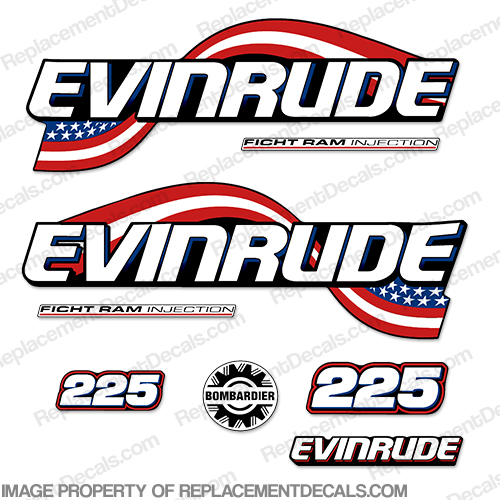 Evinrude 225hp Flag Series Decals INCR10Aug2021