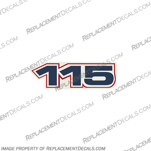 Evinrude Single "115" E-Tec Decal  evinrude, 115, 115hp, 115 hp, single, decal, e-tec, etec, number, numbers, sticker