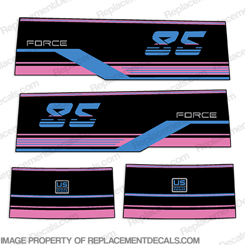 Mercury Marine Force 85hp Decals - 1989 INCR10Aug2021