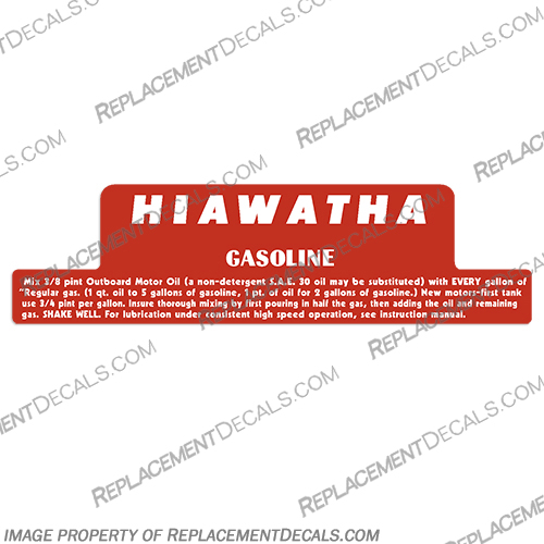 Hiawatha Fuel Tank Decal (Single Decal) Hiawatha, fuel, tank, decal, single, 1,