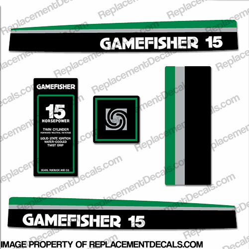 Gamefisher 1977 15hp Outboard Decal Kit INCR10Aug2021