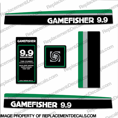 Gamefisher 1977 9.9hp Outboard Decal Kit INCR10Aug2021