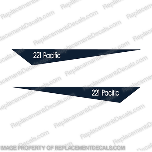 Grady-White Pacific 221 Pennant Decals grady, white, 221, pacific, 22, boat, cabin, side, pennant, model, lettering, decal, sticker, kit, set, of, two
