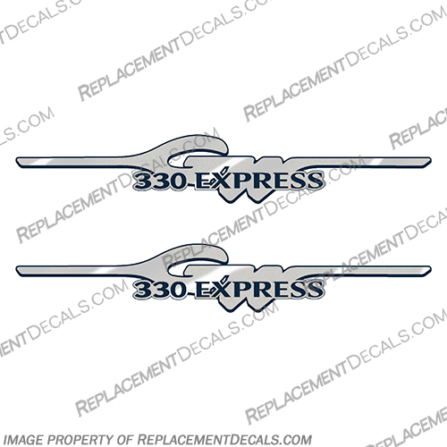 Grady White 330 Express Logo Decals Flat Metallic Silver Version Grady, white, 330, express, logo, decal, decals, flat, metallic, silver, flake, version,