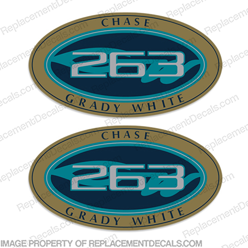 Grady White 263 Chase Logo Decals (Set of 2)   Gradywhite, 263, INCR10Aug2021
