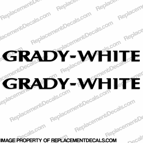 Grady White Boat Logo Decals - 2 Color! gradywhite,grady,white,any,color,single,decal,decals,set,stickers,outboard,two,2,colors