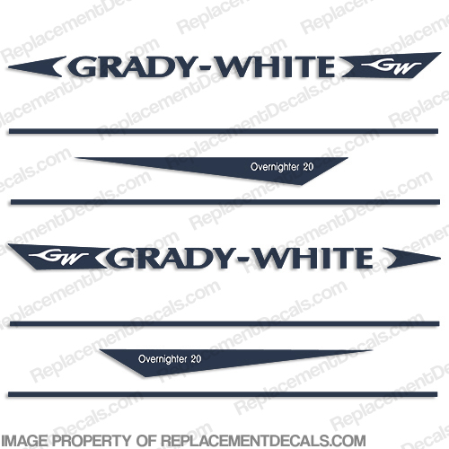 Grady White Overnighter 20 Decal Kit over nighter, INCR10Aug2021