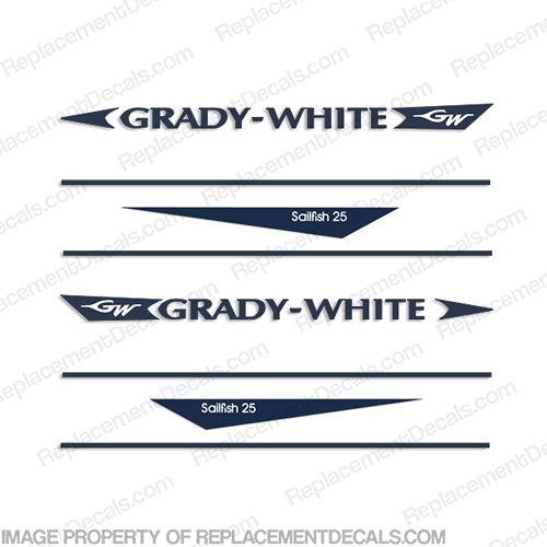 Grady White Sailfish 25 Decal Kit sport bridge, INCR10Aug2021