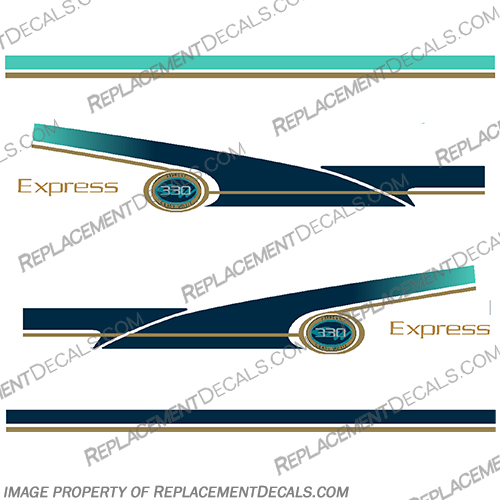 Grady White Boats Express 330 Style Side Stripes Decals - Gold grady,white, gradywhite, grady white, boat, boats, Tournament, style, side, stripe, stripes, decal, decals, gold, 330