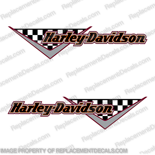 2x Harley Davidson 200mm wide PREMIUM CHROME MIRROR Tank Decals Clear Transfer