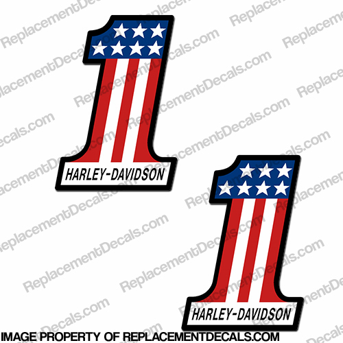 AMF Harley-Davidson #1 Decals - Set of 2 1, harley, davidson, one, INCR10Aug2021
