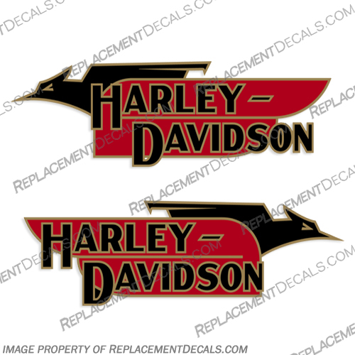 Harley-Davidson Bird Tank Motorcycle Decals (Set of 2) - Style 2 harley, harley davidson, harleydavidson, davidson, motor, cycle, fuel, gas, tank, label, emblem, decal, decals, sticker, kit, set, style, 2, bird