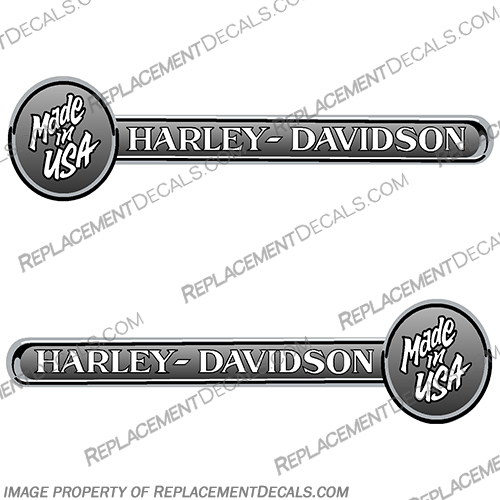 Harley-Davidson FXRT Fuel Tank Decals - 1990 White/Silver Harley, Davidson, harley davidson, soft, tail, 1990, tank, decals, stickers, set, motor, motorcycle, fuel, engine, bike, street, red, gold, fxrt, white, silver,