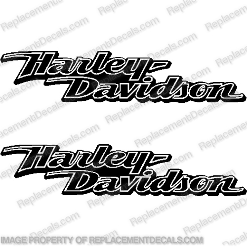 Harley Davidson FXDB 2007 Fuel Tank Decals (Set of 2) - Any Accent Color! (Shown with white accent) harley, davidson, fxdb, 2007, fuel, tanks, motorcycle, decals, stickers, logos, any, color, any color, 1 color, 