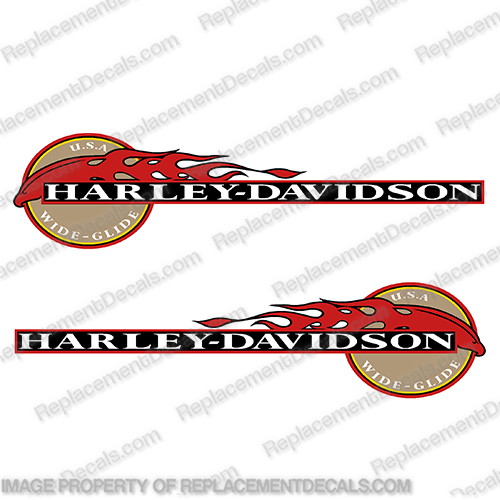 Harley Davidson Dyna Wide Glide Gold with Red Flames  Harley, Davidson, harley davidson, wide, glide, 14308-93, 14309-93, 1996, 96, 2006, 2005, 2004, 2003, 2002, 2001, 2000, 1999, 1998, 1997, 1996, 1995, 1994, INCR10Aug2021