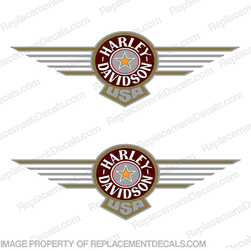 Harley-Davidson Fuel Tank Motorcycle Decals (Set of 2) - Fatboy- Metallic Silver- Metallic Gold - Maroon with Red Ring and Orange Star 1995 harley, harley davidson, harleydavidson, fatboy, fat boy, fat, boy, Harley-Davidson,  Fuel,  Tank,  Motorcycle, Decals, Set of 2,- Fatboy, Metallic, Silver, Metallic, Gold, Maroon, with, Red, Ring, and, Orange, Star, 1995,INCR10Aug2021 
