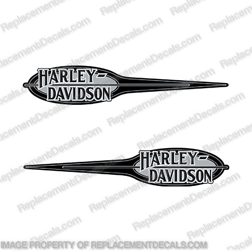 Harley-Davidson Lowrider Black/Silver Decals (Set of 2)  Harley, Davidson, Harley Davidson, Lowrider, 1992, 92, black, grey, white, Low, Rider, INCR10Aug2021