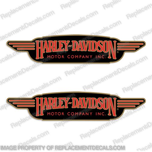 Harley-Davidson FXSB FXR Tank Decal Set - Gold Red Black  harley, davidson, lowrider, wide, glide,  fxsb, fxr, fxrs, 90, 90, 90, 1990, 14311-90, 14306-90, 14312-90, 14307-90, gold, black