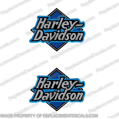 Harley-Davidson Night Train FXSTC Softail Decals Silver / Blue (Set of 2) - Fuel Tank Decal    [clone] Harley-Davidson, fxstc, Decals, night, train, blue, red, 15363, 14445, silver, (Set of 2), 14471, Harley, Davidson, Harley Davidson, soft, tail, 1995, 1996, 96, softtail, soft-tail, softail, harley-davidson, Fuel, Tank, Decal, INCR10Aug2021