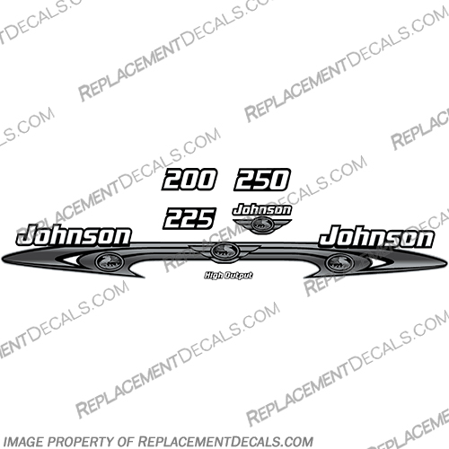 Johnson 200-250 High Output Decals - Wrap Around ocean, pro, ocean pro, ocean-pro, 200. 225. 250, High, Output, High Output