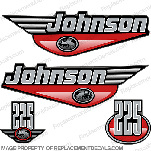 Johnson 225hp Decals - ANY STANDARD COLOR johnson, 225hp, 225 hp, 225, 1999, 99, INCR10Aug2021