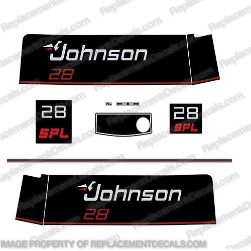 Johnson 28hp SPL Outboard Motor Decals 1988 1989 1990 Johnson, 28hp, 28, hp, 1988, 1989, 1990, outboard, motor, spl, engine, decal, decals, sticker, kit, set, 2cyl, 3cyl, 2, 3, cylinder, INCR10Aug2021