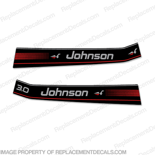 Johnson 3 hp Decal Kit (1996) 3hp, 3-hp, 3 horse, 3 horsepower, 3 horse power, s horse-power, INCR10Aug2021