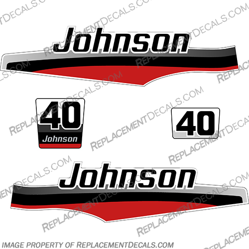 Johnson 1997 1998 40hp Electric Start 2 Cylinder Model Decal Kit Johnson, 1997, 1998, 40, 40hp, hp, horse, power, horsepower, Electric, Start, 2, two, cylinder, model, decal, decals, kit,
