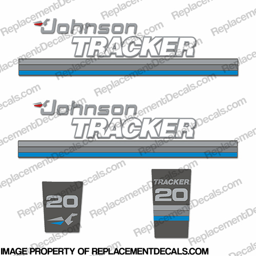 Johnson Tracker 20hp Decal Kit - Blue INCR10Aug2021