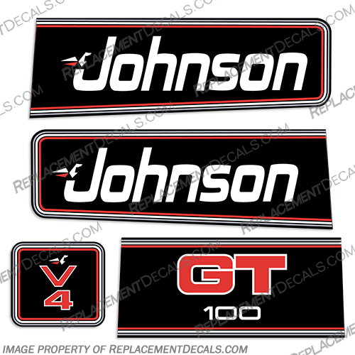 Johnson 1990s GT 100 Decals 1991, 1992, 1993, 1994, 1995, gt200, gt100, 100, gt150, 150, gt, v6, VJ150SLEI6, VJ200SLEI6, johnson, 200, gt, 1992, 1991, 1990, 1993, outboard, engine, motor, decal, sticker, kit, set