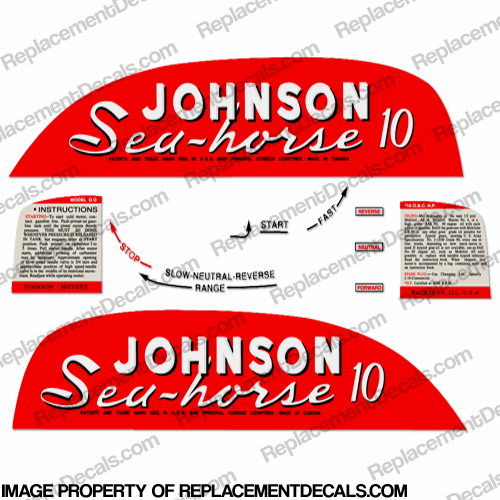 Johnson 1951 10hp Decals INCR10Aug2021