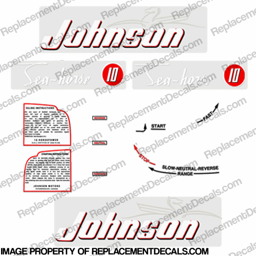 Johnson 1952 10hp Decals - Style A INCR10Aug2021