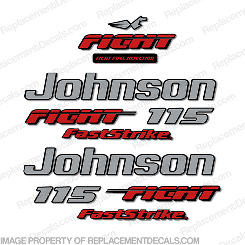Johnson 115hp FastStrike Ficht Decals 1997 - 1998 Fast Strike, 115, INCR10Aug2021