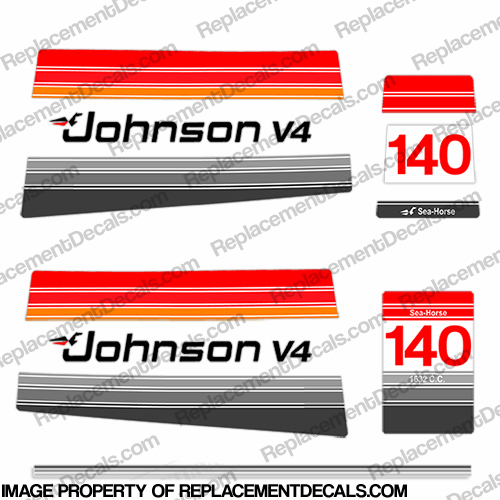 1999-00 Johnson 150/175 HP Gunmetal Grey Outboard Repro 4 Pc Marine Vinyl Decals 