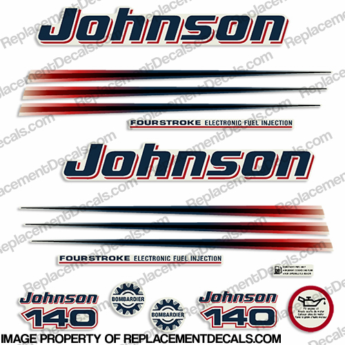 Johnson 140hp FourStroke Decals 2003 - 2007 INCR10Aug2021