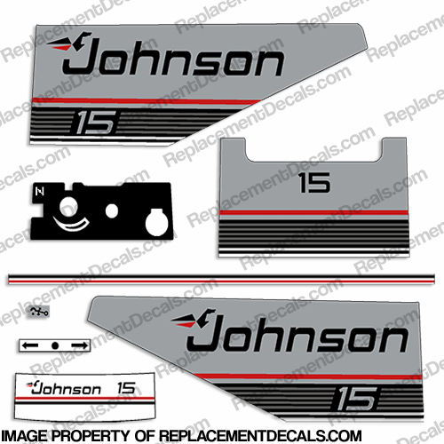 Johnson 1987 15hp Decal Kit INCR10Aug2021
