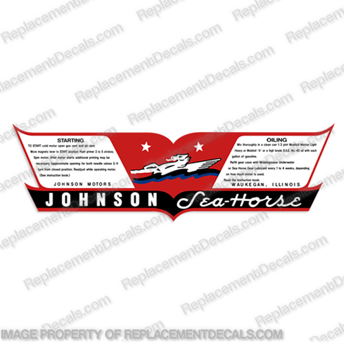 Johnson 2.1hp Sea Horse Decal Kit - DS37-DS38 johnson, seahorse, sea, horse, 2.1, hp, 2.1hp, decal, kit, stickers, 1937, 1938, vintage, engine, motor, 37, 38, 2.1 hp, DS37, DS38, ds37, ds38, 