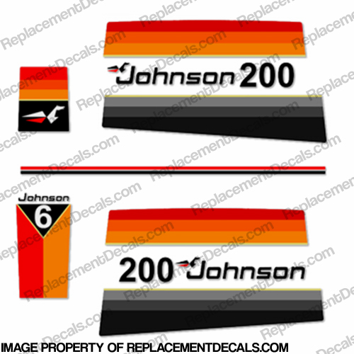Johnson 1977 200hp V6 Decals INCR10Aug2021