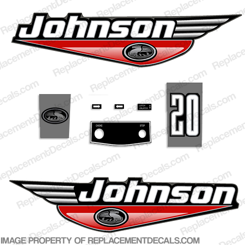 Johnson 20hp Decals - 1999 - 2000 (Red) INCR10Aug2021