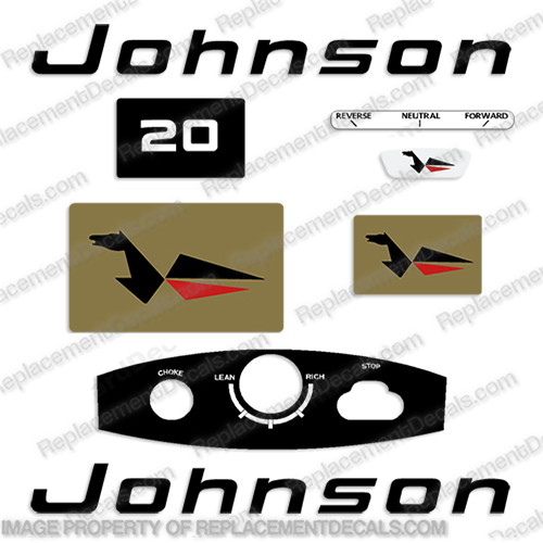 Johnson 1968 20hp Full Decal Kit