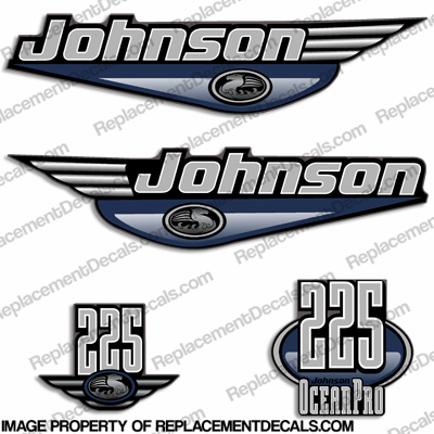 JOHNSON 225HP OCEANPRO DECALS - Any Color Johnson, Ocean Pro, pro, 225hp, 225, hp, 225 hp, ocean, pro, INCR10Aug2021