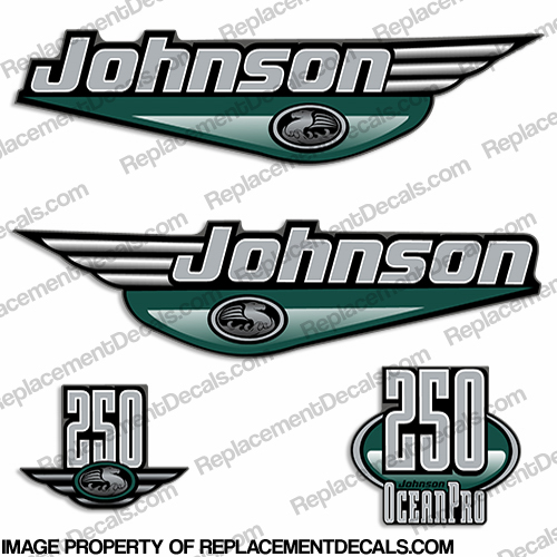 JOHNSON 250HP OCEANPRO DECALS - Any Color Johnson, Ocean Pro, pro, 250hp, 250, hp, 250 hp, ocean, pro, INCR10Aug2021