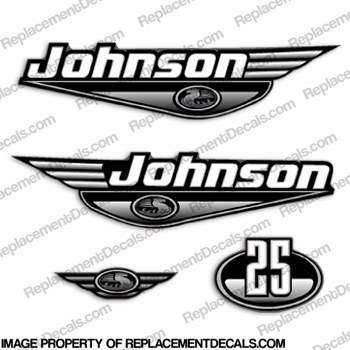Johnson 25hp Decals - Black INCR10Aug2021