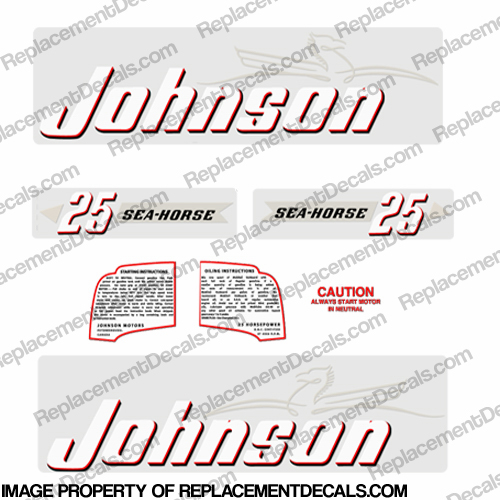 Johnson 1952 25hp Decals - Style B 