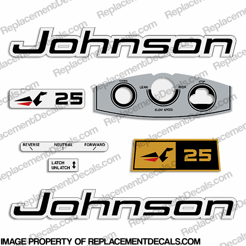 1975 Johnson 20HP Sea Horse Outboard Reproduction 8 Pc Marine Vinyl Decals