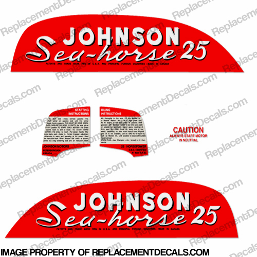 Johnson 1951 25hp Decals - Style A 
