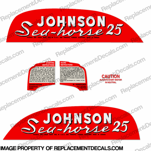 Johnson 1951 25hp Decals - Style B 