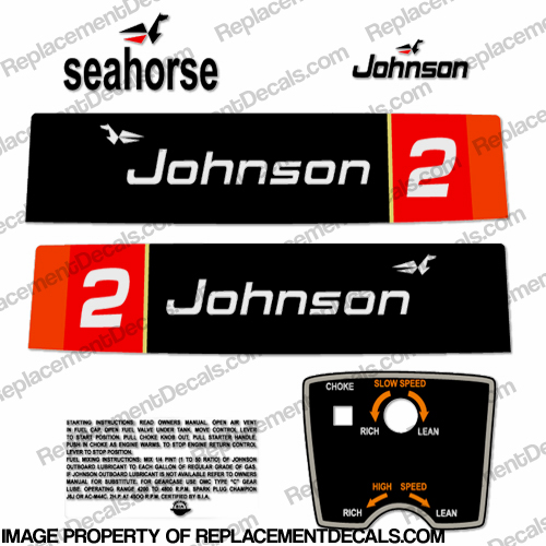 Johnson 1976 2hp Decals johnson, 2, 2hp, 2 hp, 1976, 76, vintage, decals, set, stickers, outboard, 